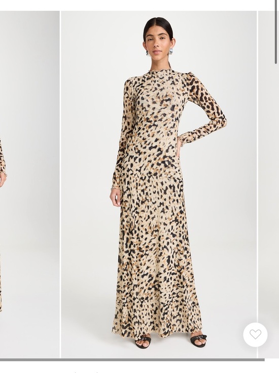 RESA Dresses & Skirts - RESA Beige and Black Leopard Print Long-Sleeve Maxi Dress